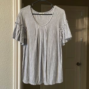 Navy & white striped shirt